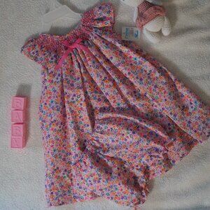 Baby Girl Smoked Floral Dress like new